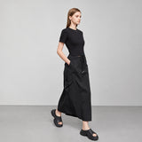 Minimalist Multi-Pocket Long Skirt - Casual Autumn Wear