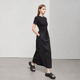 Women's Minimalist Multi-pocket Long Skirt - Casual Autumn Style