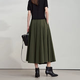 Cotton Knitted A-Line Midi Skirt - Elegant Autumn Fashion