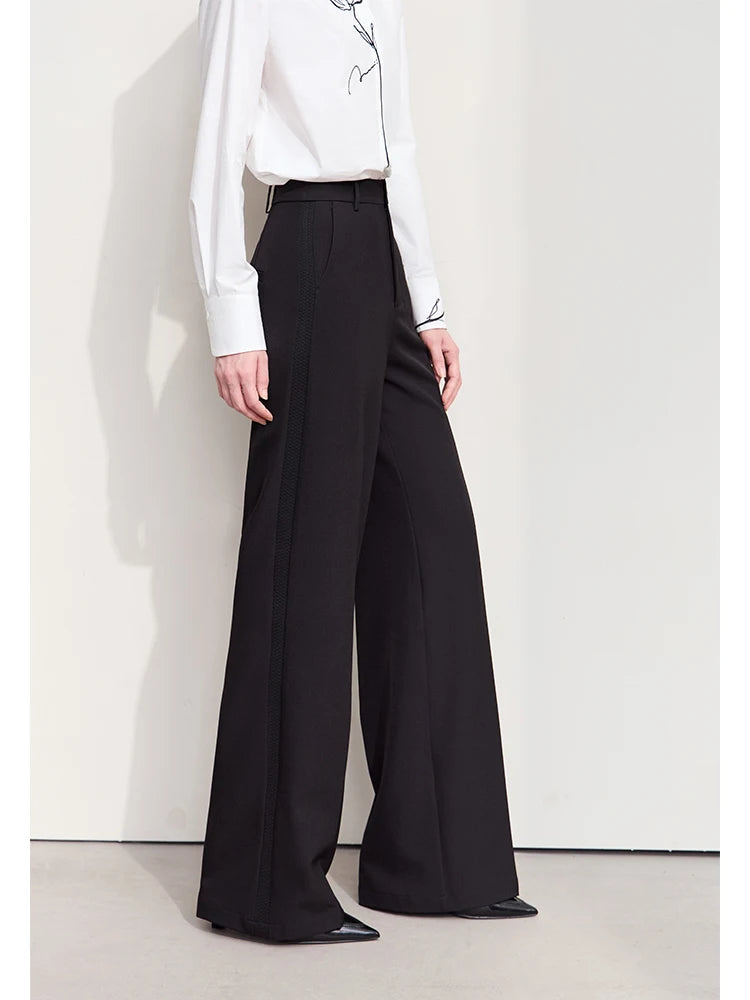 Women's Straight Leg Office Trousers - Minimalist Autumn Casual Pants
