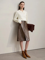 Women's Asymmetrical Knit Sweater - Casual Autumn Pullover Top