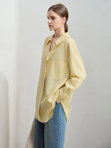 Minimalist V-Neck Blouse | French Loose Casual Women's Shirt