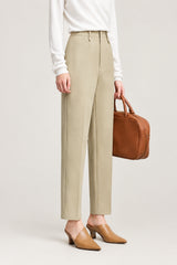 Women's Straight Leg Minimalist Office Pants - Versatile Solid Trousers