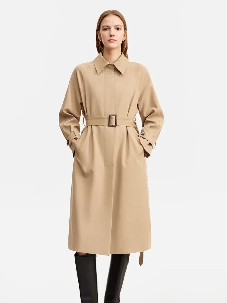 Women's Color Block Patchwork Trench Coat - Autumn Streetwear