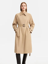 Women's Color Block Patchwork Trench Coat - Autumn Streetwear