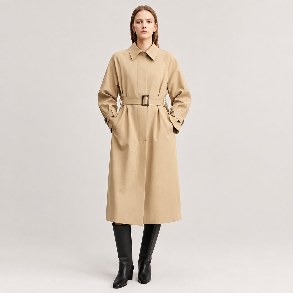 Color Block Patchwork Trench Coat - Women's Autumn Streetwear