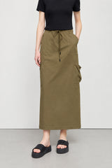 Women's Minimalist Multi-pocket Long Skirt - Casual Autumn Style