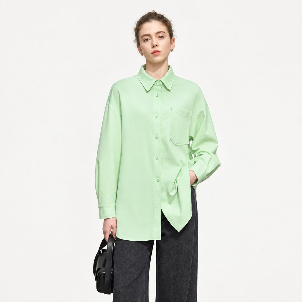 Minimalist Printed Shirt - Loose Casual Korean Style Autumn Top
