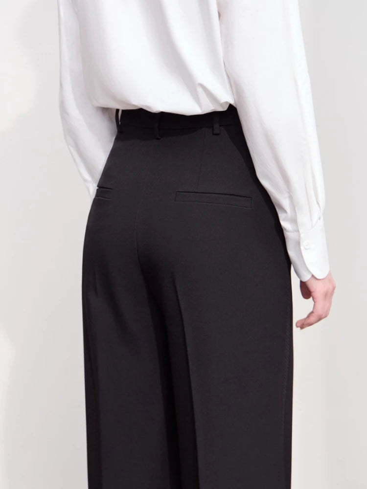 Women's Straight Leg Office Trousers - Minimalist Autumn Casual Pants