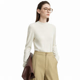 Women's Wool Knitted Pullover Semi-Turtleneck Autumn Sweater