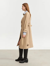 Women's Color Block Patchwork Trench Coat - Autumn Streetwear