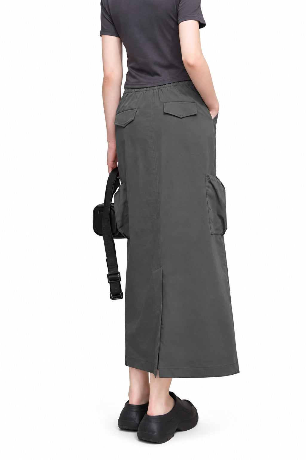 Women's Minimalist Multi-pocket Long Skirt - Casual Autumn Style