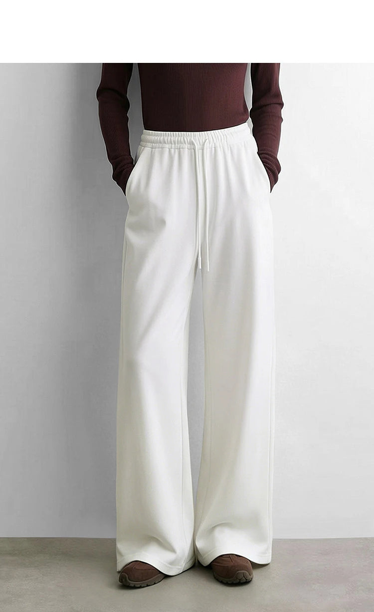 Women's Relaxed Wide Leg Commuter Pants - Elastic Waist Autumn Style