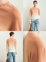 Women's Seamless Ombre Round Neck Sweater | Antibacterial Casual Knit