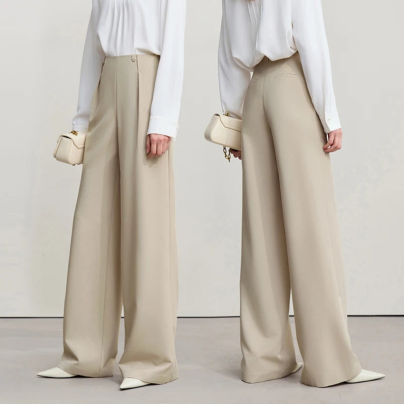 Women's Pleated Wide-Leg Pants - Versatile Casual Trousers
