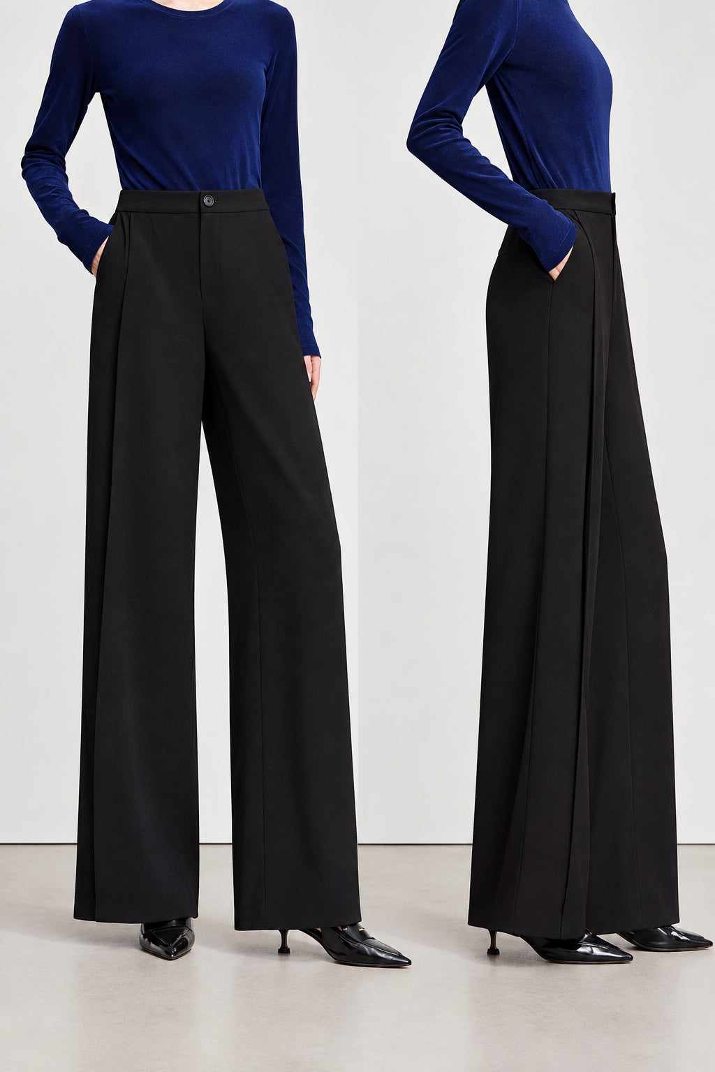 Women's Wide Leg Minimalist Trousers - Autumn Office Casual Pants