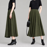 Cotton Knitted A-Line Midi Skirt - Elegant Autumn Fashion