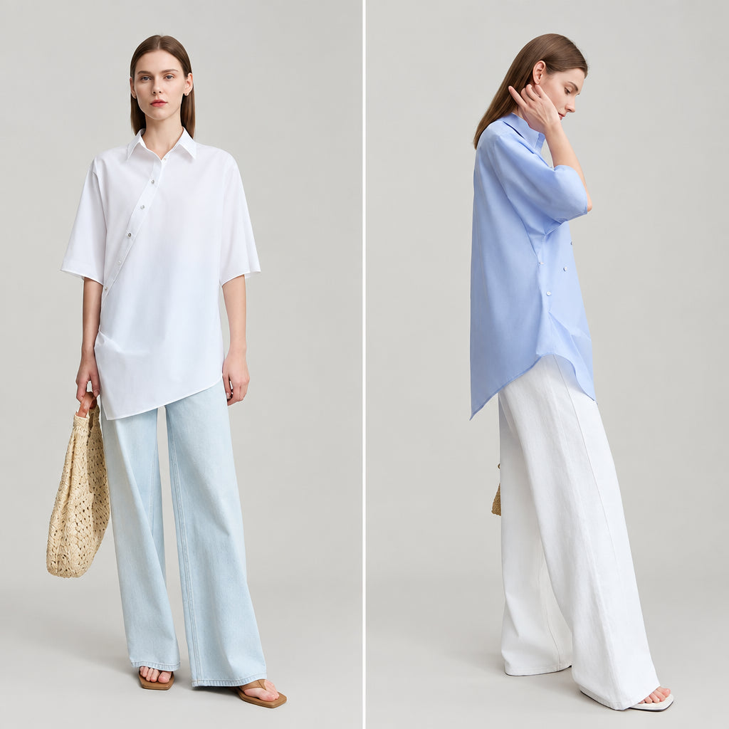 Women's Batwing Sleeve Blouse | Elegant Summer Office Shirt | AMII