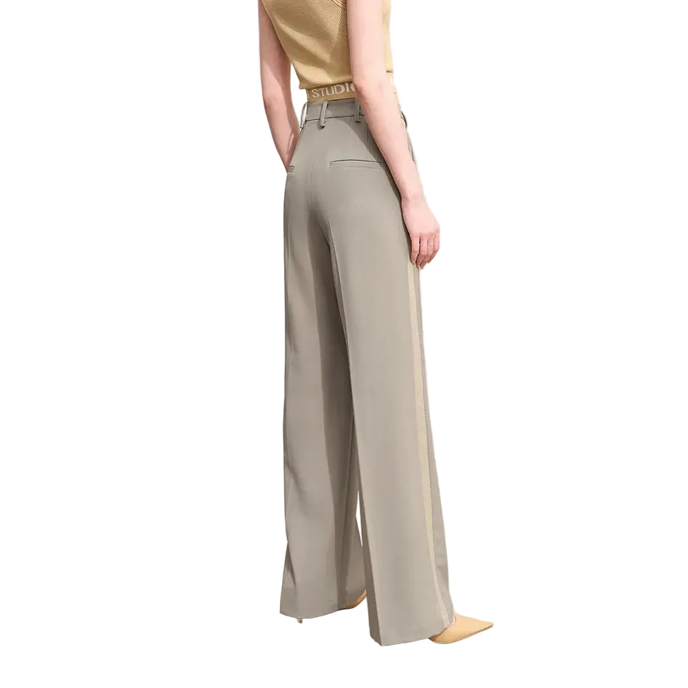 Women's Straight Leg Office Trousers - Minimalist Autumn Casual Pants