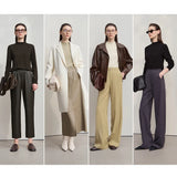 Women's Wool Semi-Turtleneck Sweater - Casual Autumn Pullover