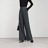 Women's Wide Leg Office Trousers - Minimalist Slim Waist Pants