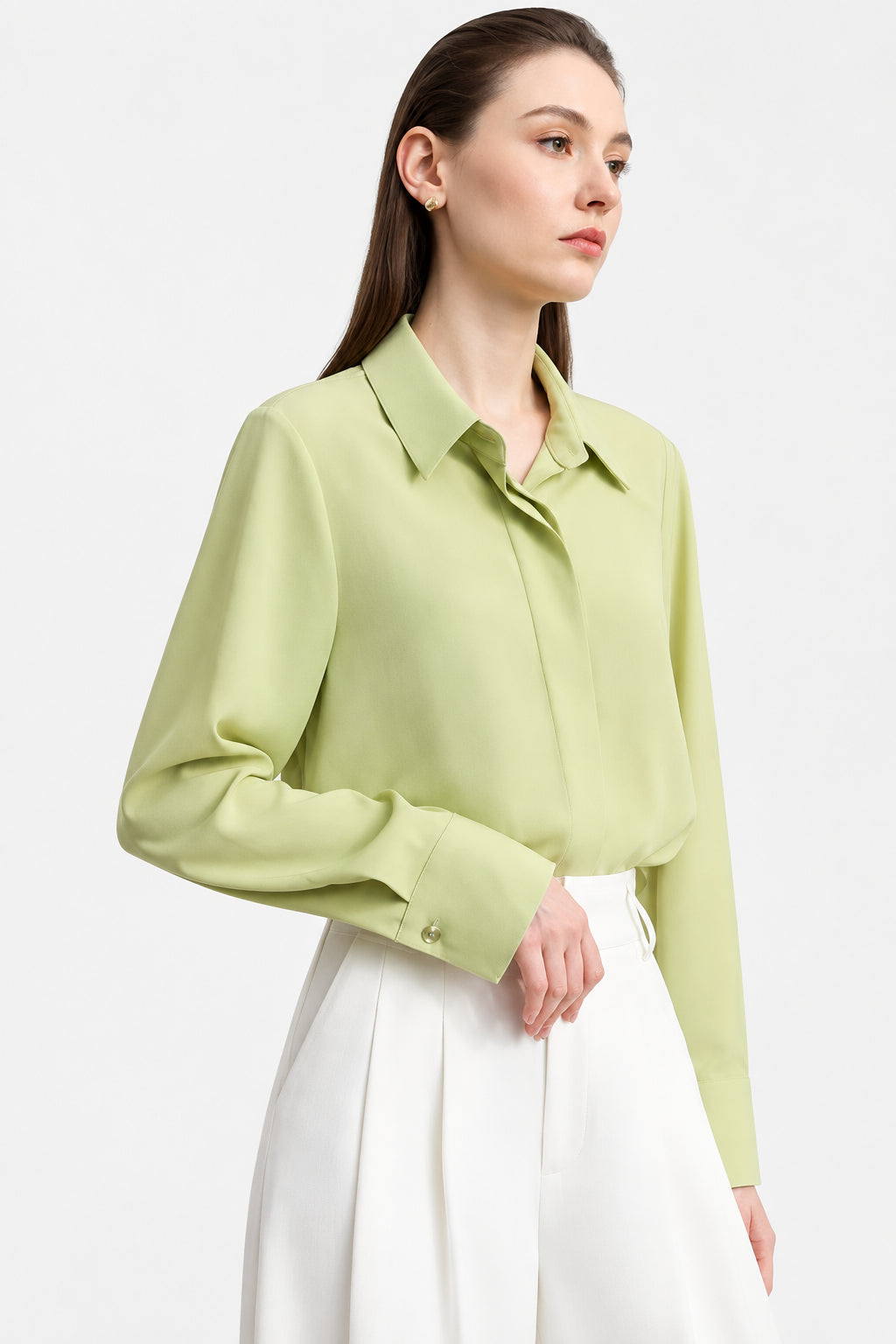 Elegant Long Sleeve Women's Blouse - Casual Summer Button-Down Shirt