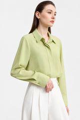 Elegant Long Sleeve Women's Blouse - Casual Summer Button-Down Shirt