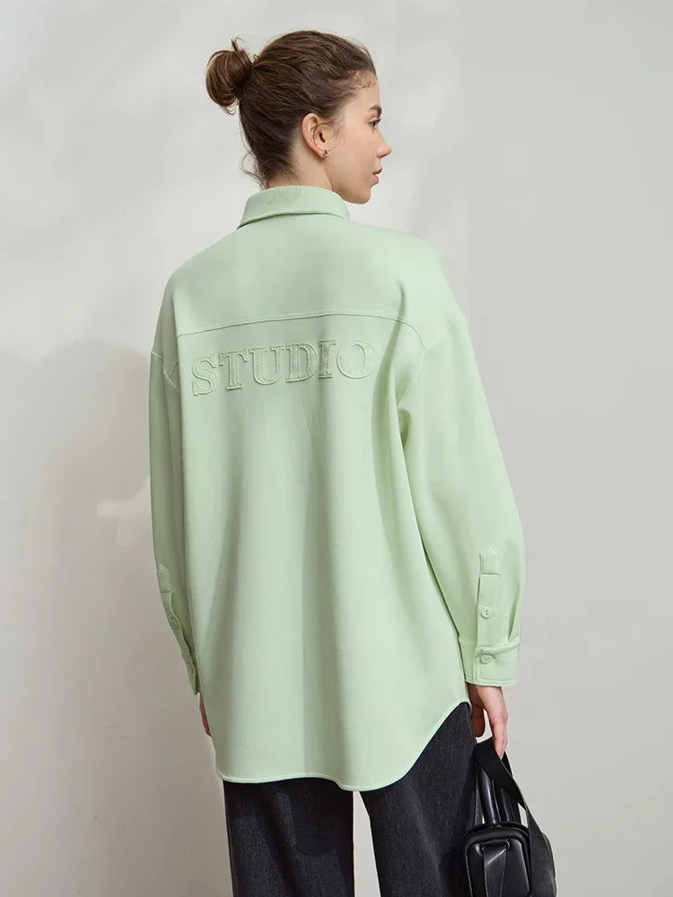 Minimalist Printed Shirt - Loose Korean Style Casual Top
