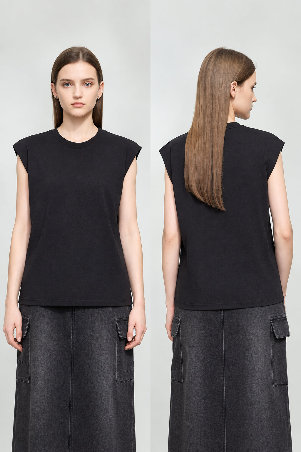 Women's Knitted Crew Neck T-shirt - Minimalist Summer Commute Top
