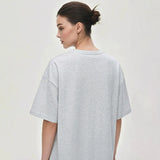 Women's Cotton Letter Print T-Shirt - Loose Fit Summer Tee