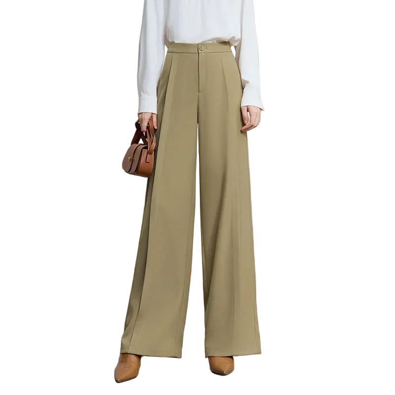Women's Wide Leg Minimalist Trousers - Autumn Office Casual Pants