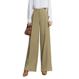 Women's Wide Leg Minimalist Trousers - Autumn Office Casual Pants