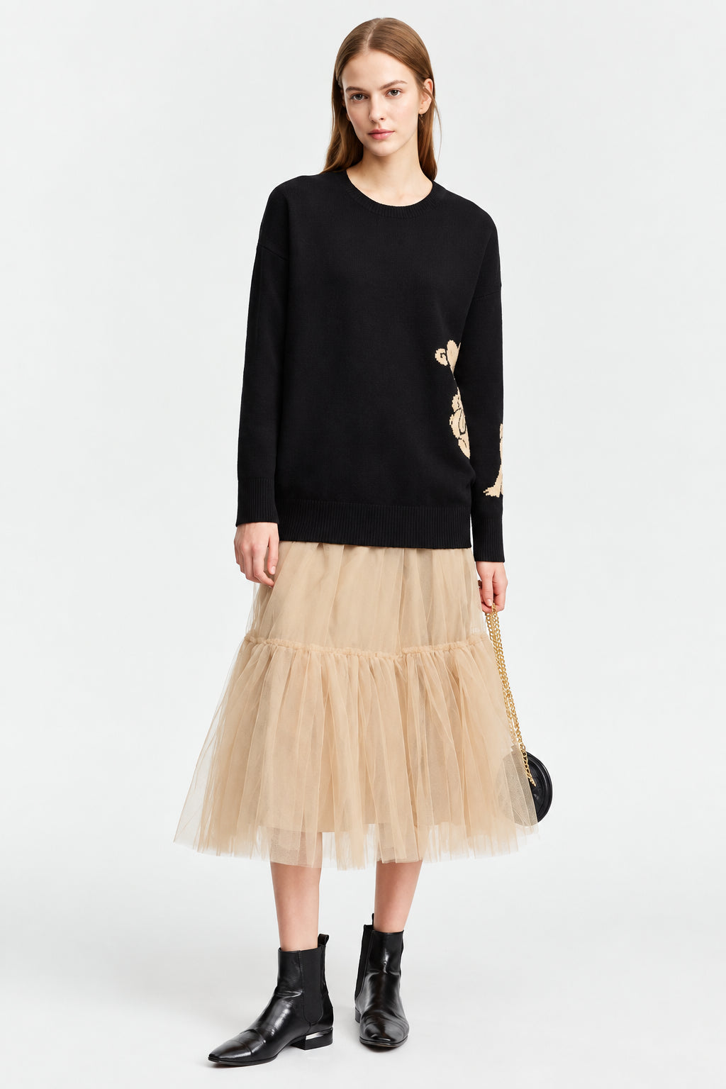Women's Mesh Pleated Mid-Length Skirt - Romantic Autumn Tutu