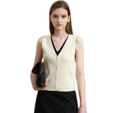 Minimalist V-Neck Vest - Autumn False Two-Piece Layering Top