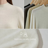 Women's Wool Knitted Pullover Semi-Turtleneck Autumn Sweater