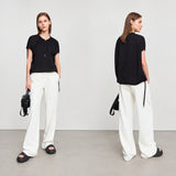 Women's Loose Cotton T-Shirt - Minimalist Summer Raglan Top