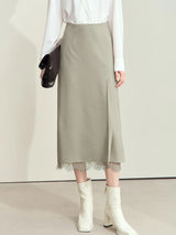 Women's Pleated Patchwork A-Line Skirt - Elegant Autumn Style