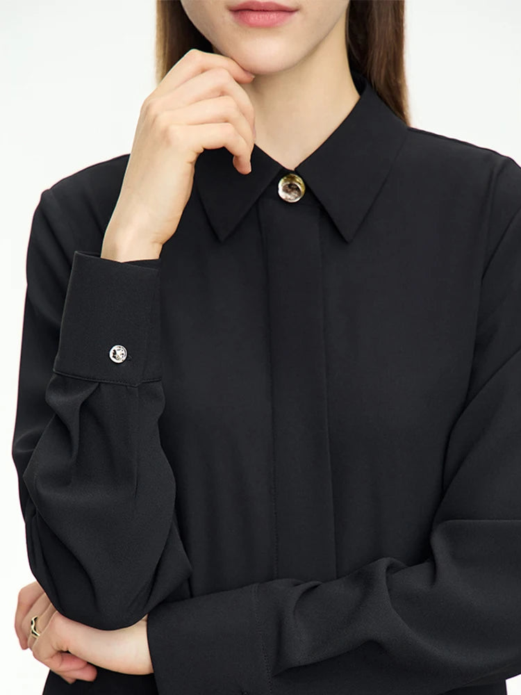 Elegant Long Sleeve Blouse - Summer Casual Button-Down Shirt