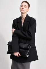 Women's Mid-Length Double Buckle Blazer - Versatile Office Jacket