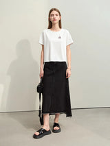 Women's Loose Letter Print T-Shirt - Minimalist Summer Casual Tee