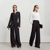 Women's Pleated Wide-Leg Pants - Versatile Casual Trousers