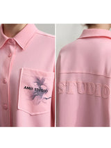 Minimalist Printed Shirt - Loose Korean Style Casual Top