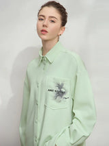 Minimalist Printed Shirt - Loose Korean Style Casual Top