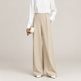 Pleated Wide-Leg Pants - Versatile Loose Casual Autumn Trousers